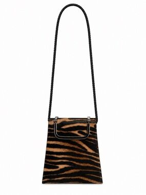 Y&S Handbags Black and Brown Zebra Print Crossbody Bag